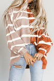 Striped Dropped Shoulder Round Neck Blouse