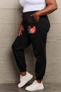 Simply Love Simply Love Full Size I LOVE MY DOG Graphic Joggers