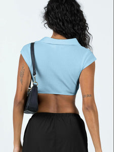 Johnny Collar Cropped Top