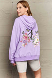 Simply Love Full Size Flower & Butterfly Graphic Hoodie