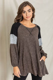Color Block Sleeve A Line Tunic