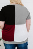 Plus Size Color Block Round Neck T-Shirt