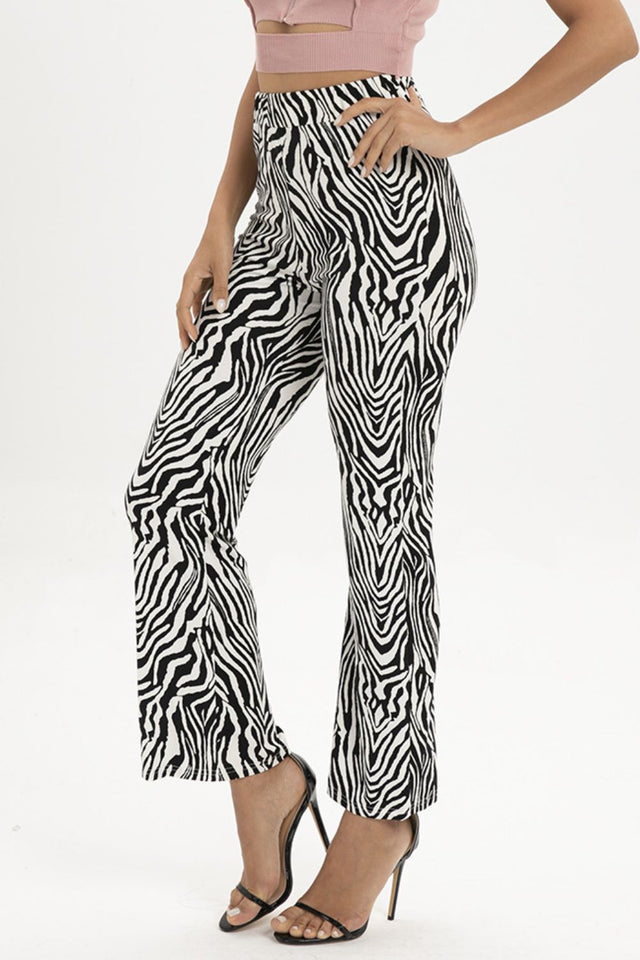 Zebra Print Straight Leg Pants